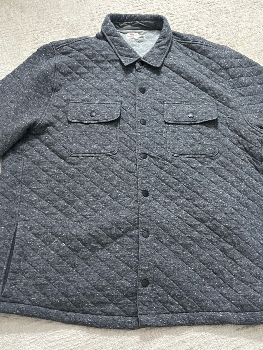 Faherty Epic Quilted Shirt Jacket - Embroidered
